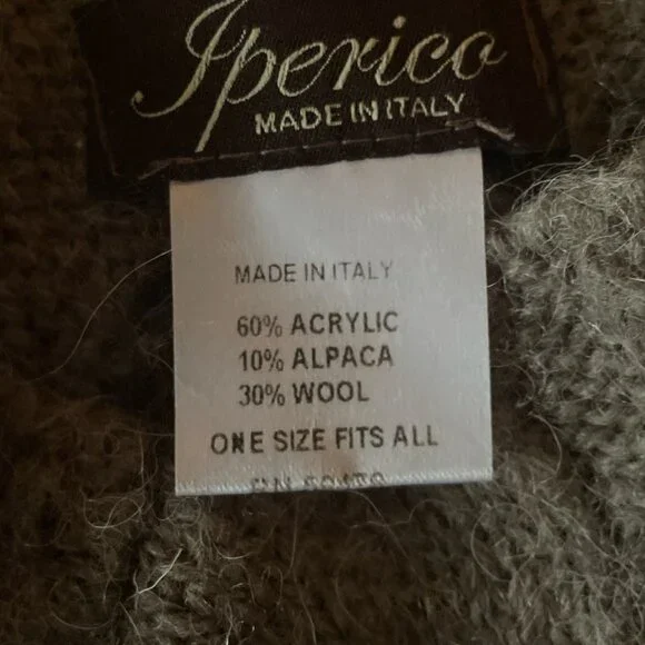 Iperico Cable Knit Alpaca/Wool Blend Poncho Made in Italy OS - Picture 6 of 7